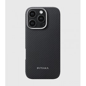 iPhone 16 PRO PiTAKA Ultra-Slim tok FEKETE / SZÜRKE 600D ARAMID - MagSafe