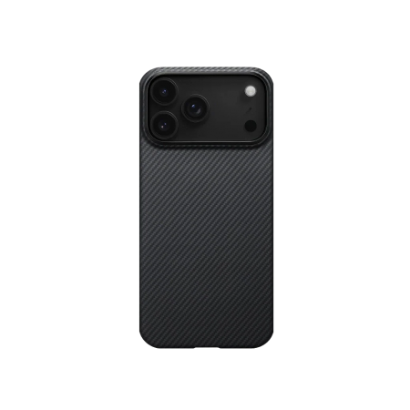 iPhone 17 PRO MAX PiTAKA ULTRA-SLIM tok 600D Black/Grey (Twill) (PitaTap™) - MagSafe